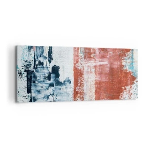 Quadro em tela - Meio a meio abstrato - 100x40 cm