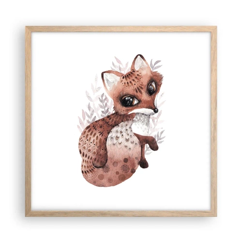 Pôster com moldura de carvalho claro - Como não amar - 50x50 cm