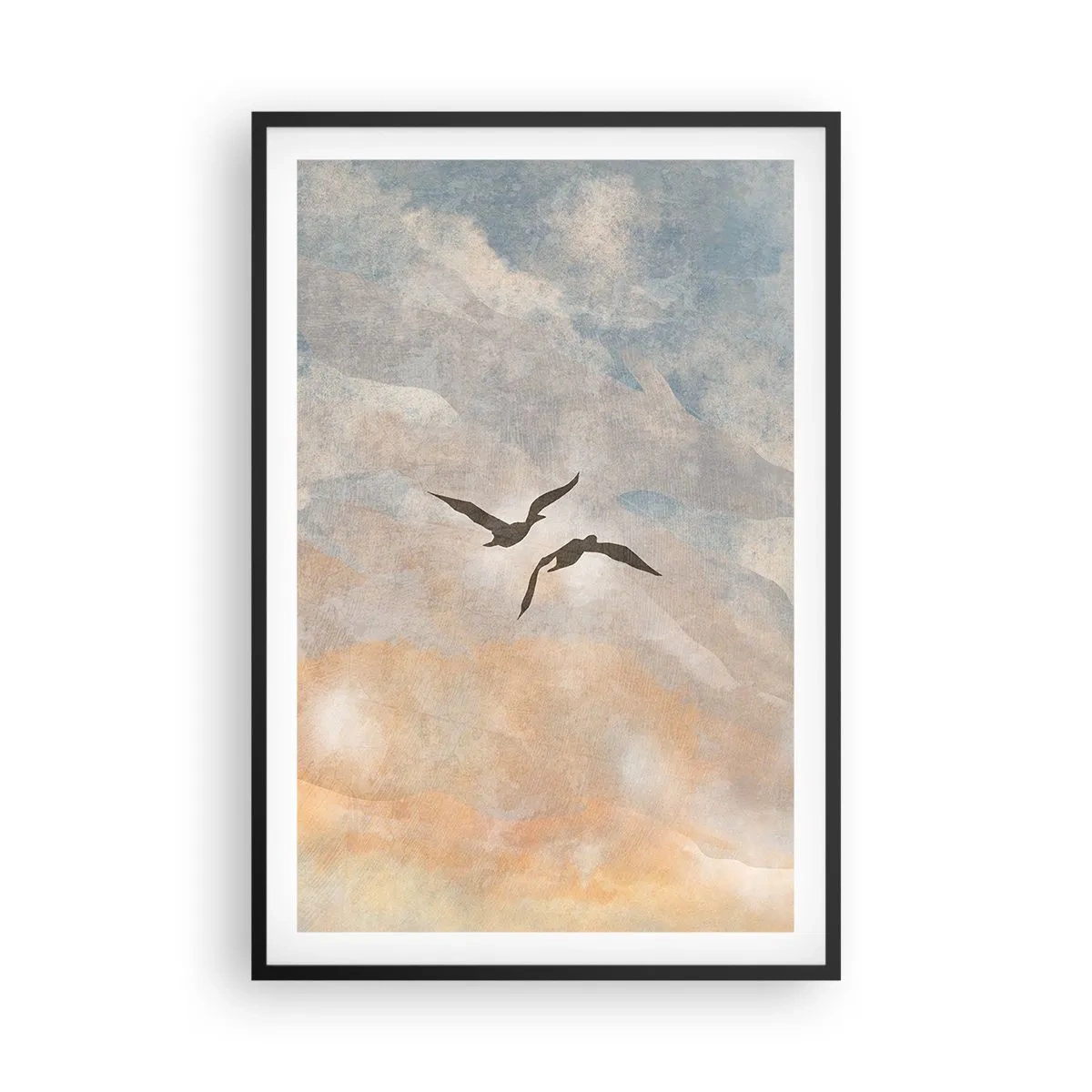 Pôster com moldura preta - Dança do céu - 61x91 cm