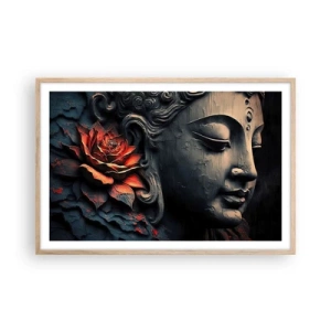 Pôster com moldura de carvalho claro - Em harmonia com o mundo - 91x61 cm