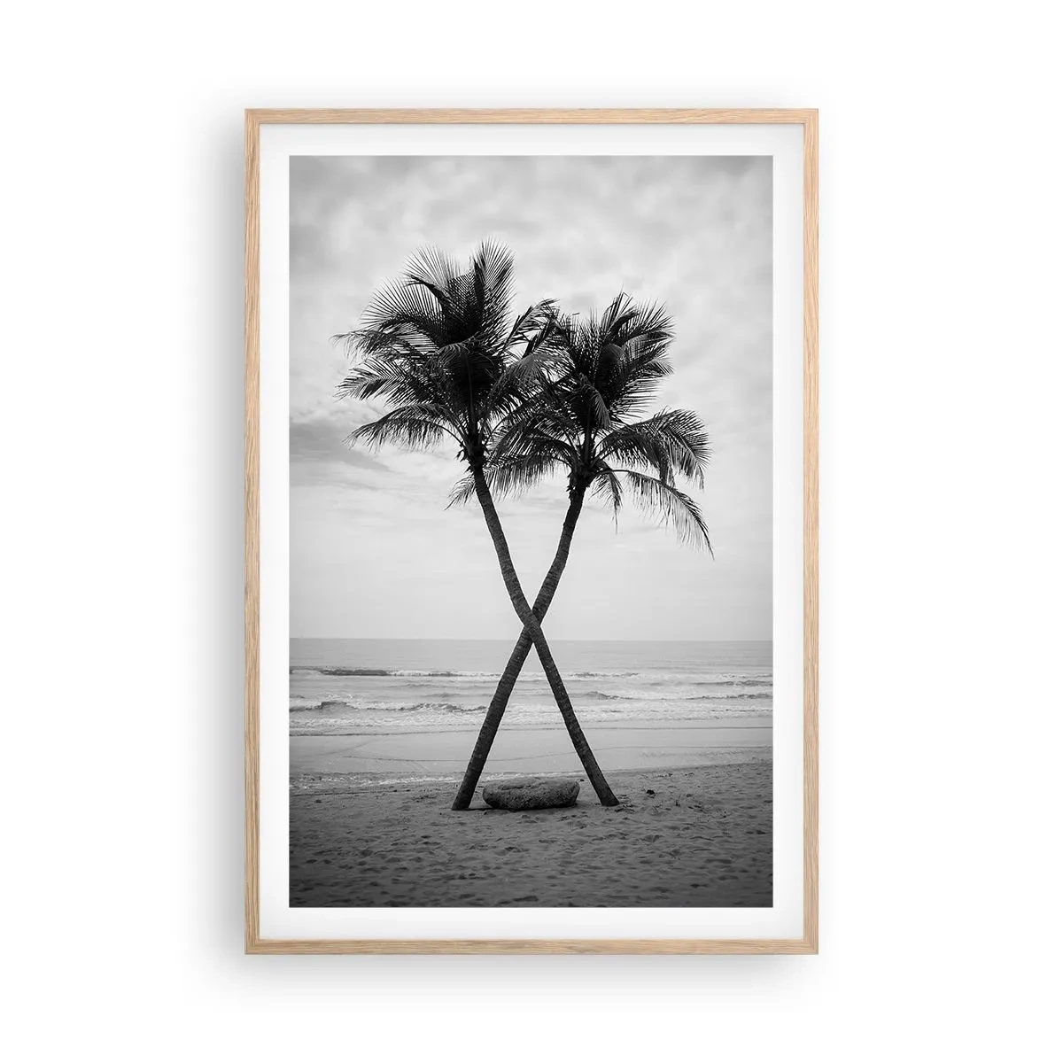 Pôster com moldura de carvalho claro - Sentiu a presença - 61x91 cm