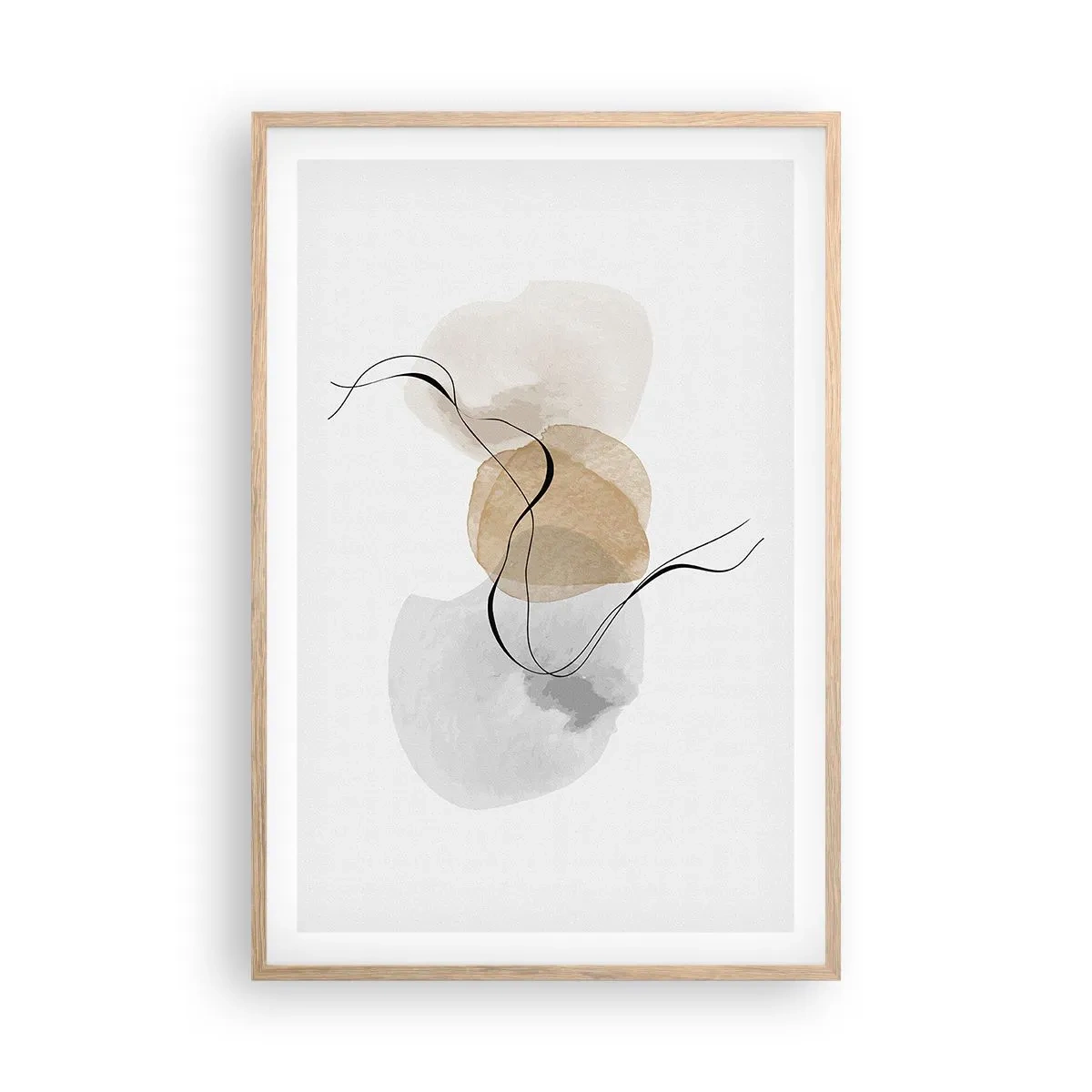 Pôster com moldura de carvalho claro - Contas ao vento - 61x91 cm