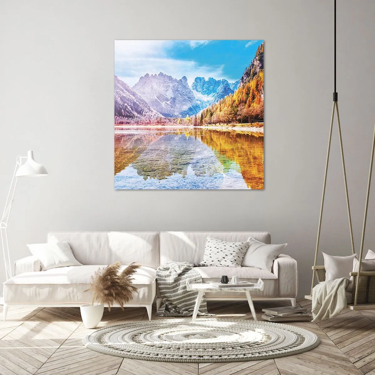 Quadro em tela - E nas montanhas é outono - 70x70 cm