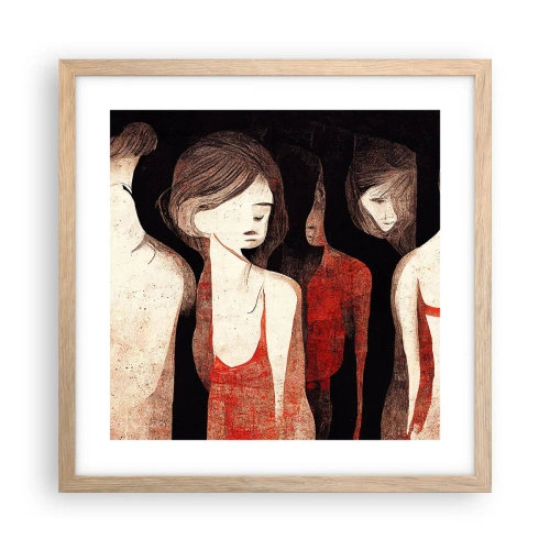 Pôster com moldura de carvalho claro - Madonas das trevas - 40x40 cm