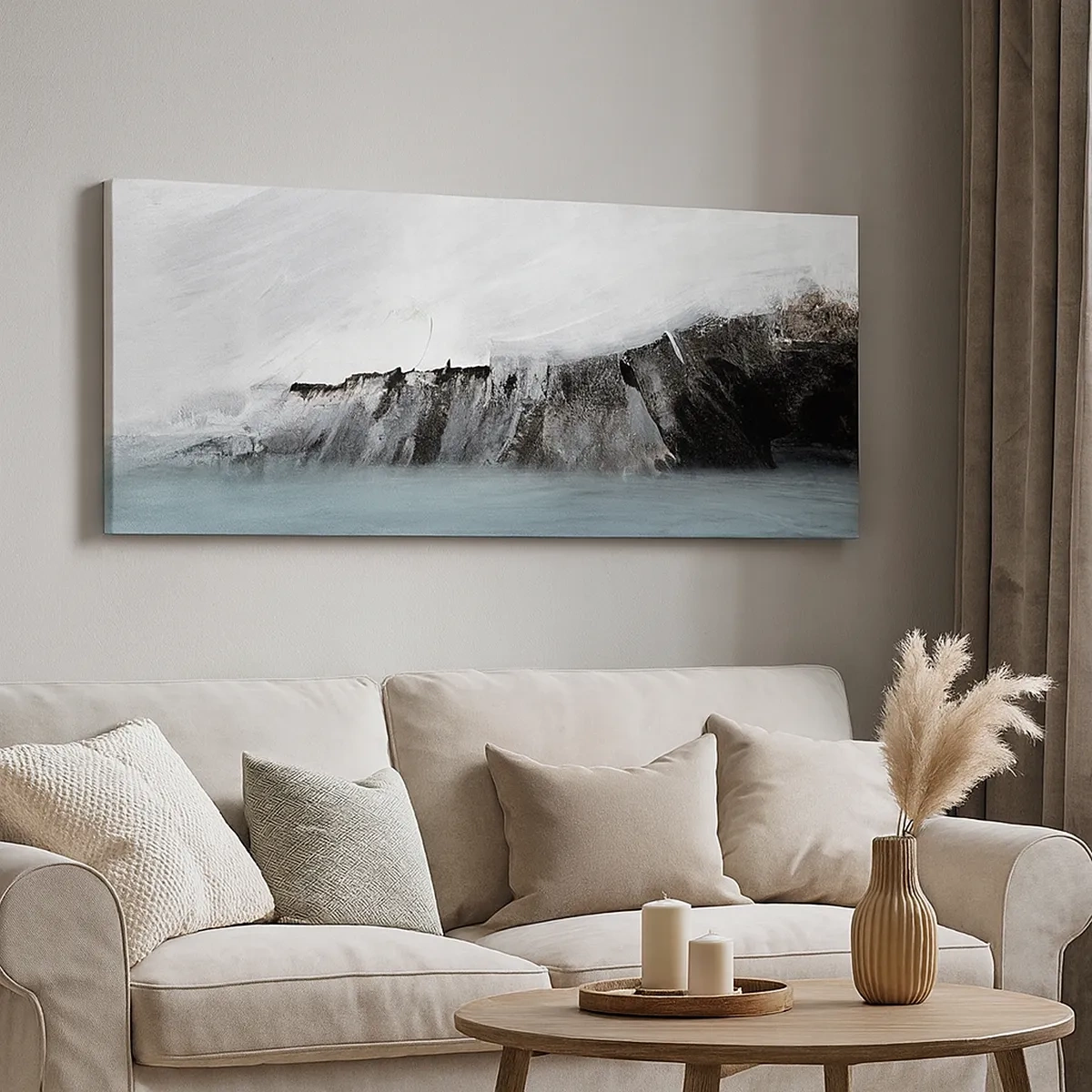 Quadro em tela - Água – terra: choque dos elementos - 30x30 cm