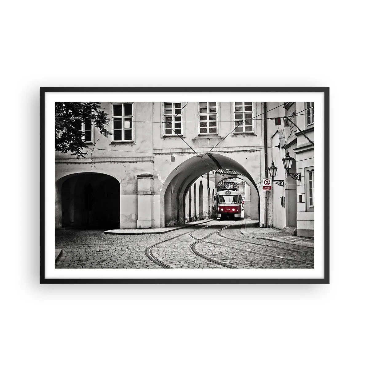 Pôster com moldura preta - Através do labirinto urbano - 91x61 cm