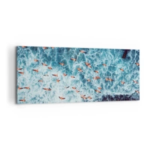 Quadro em tela - Desfile à beira-mar - 100x40 cm