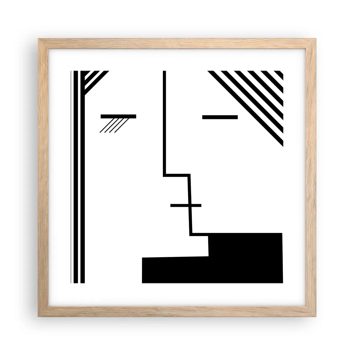 Pôster com moldura de carvalho claro - Apenas um beijo - 40x40 cm