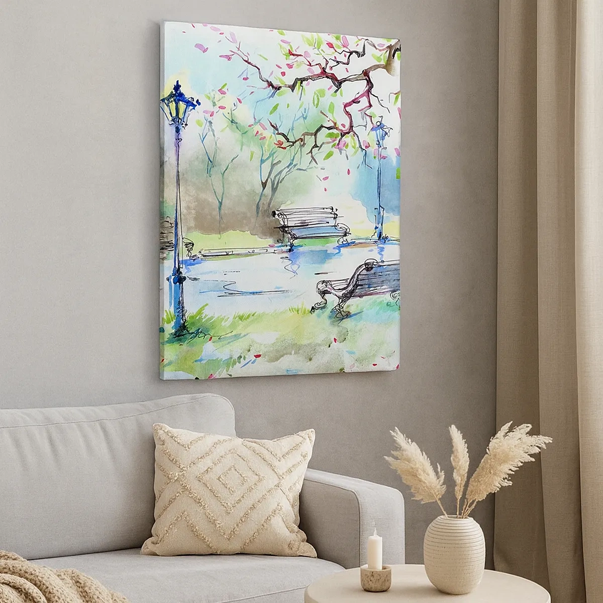 Quadro em tela - O encanto do silêncio do parque - 50x70 cm