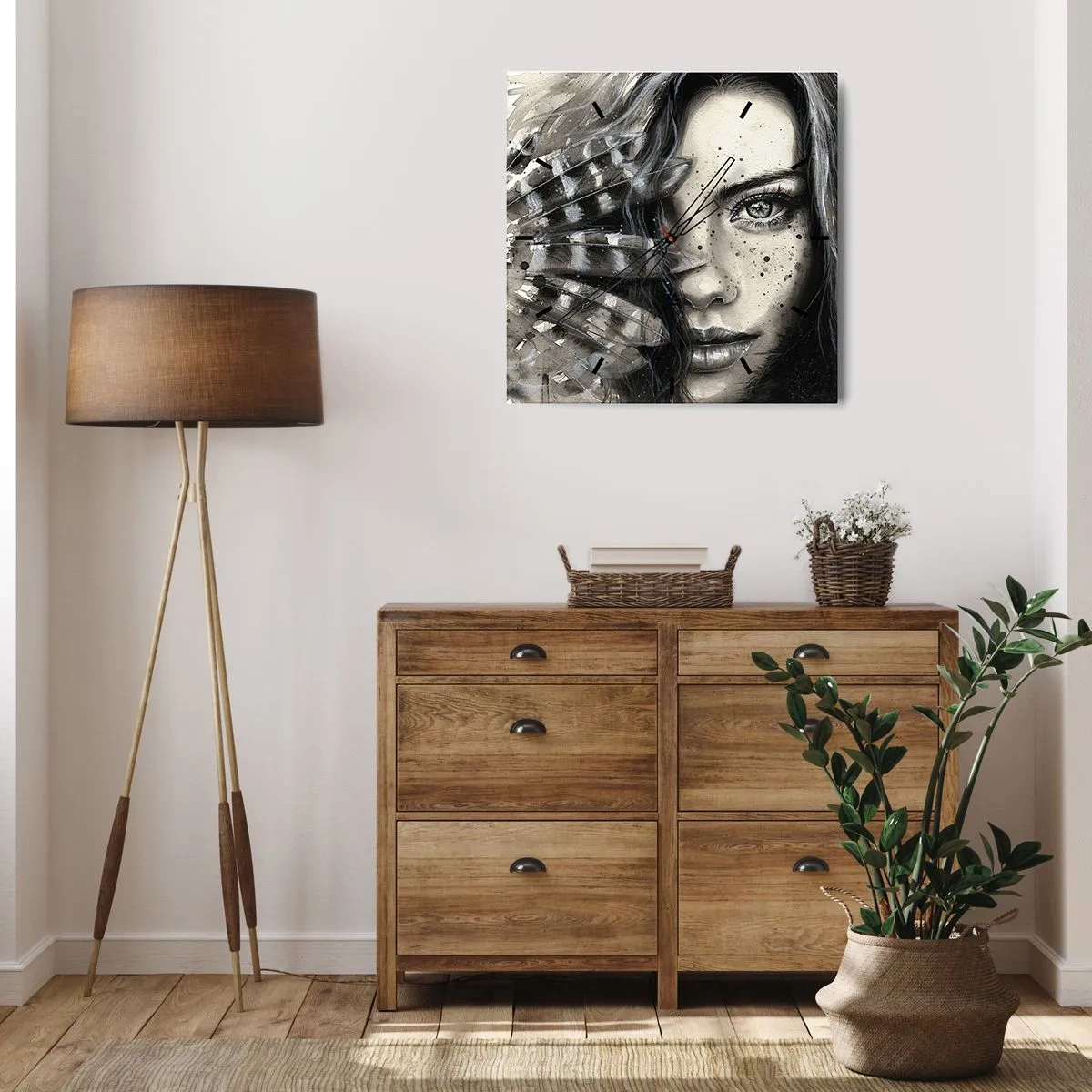 Relógio de parede - Relógio em vidro - Beleza selvagem - 30x30 cm
