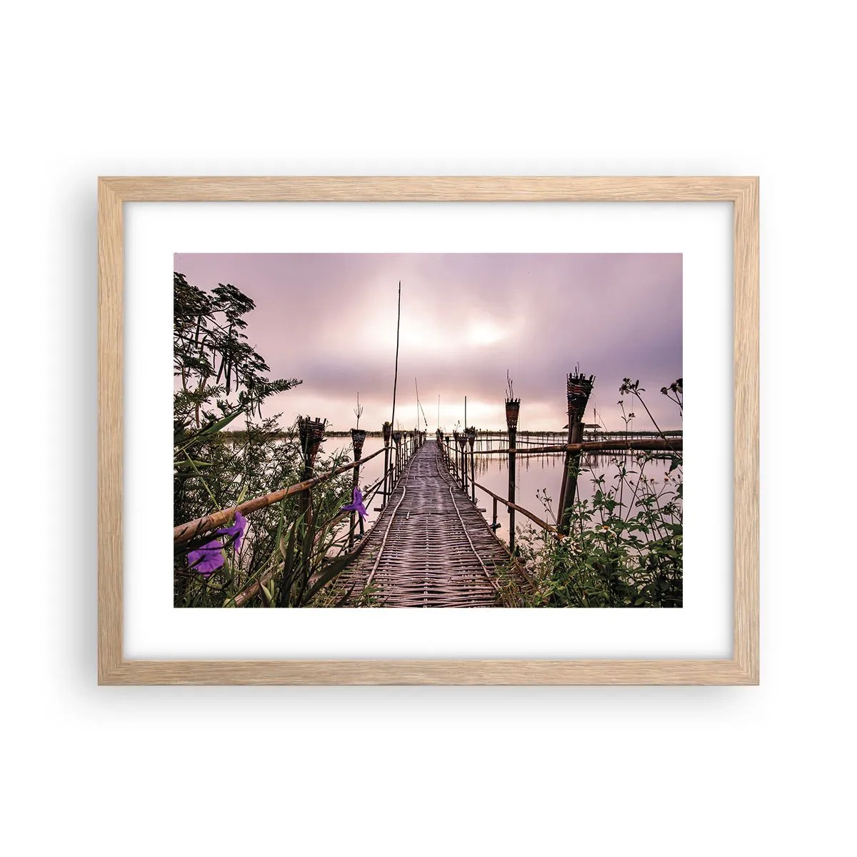 Pôster com moldura de carvalho claro - Paz e tranquilidade da Ásia - 40x30 cm