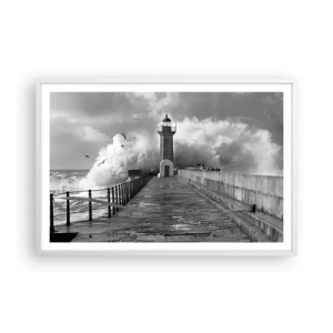 Pôster em moldura branca - Destemida - 91x61 cm