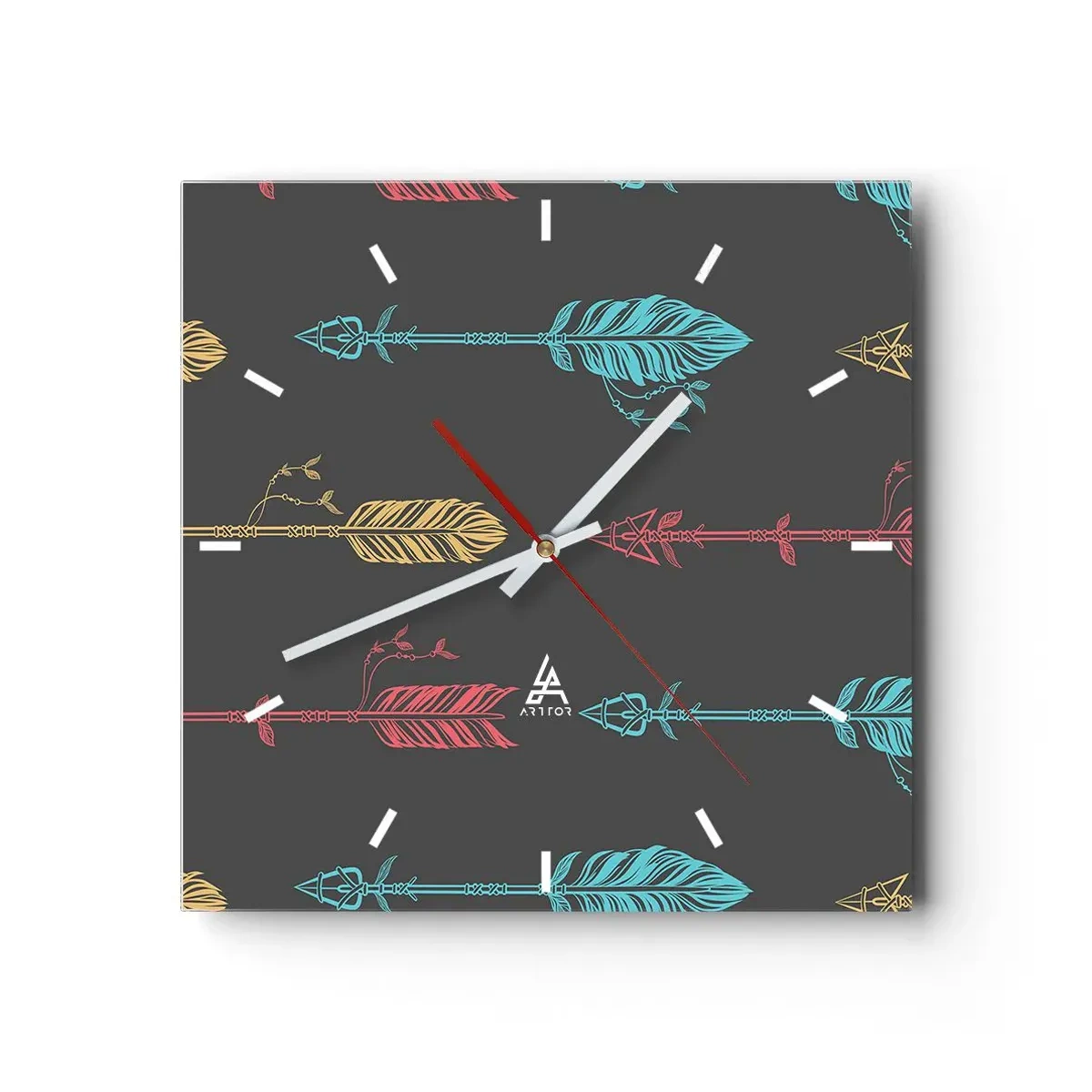 Relógio de parede - Relógio em vidro - Em ordem - 30x30 cm