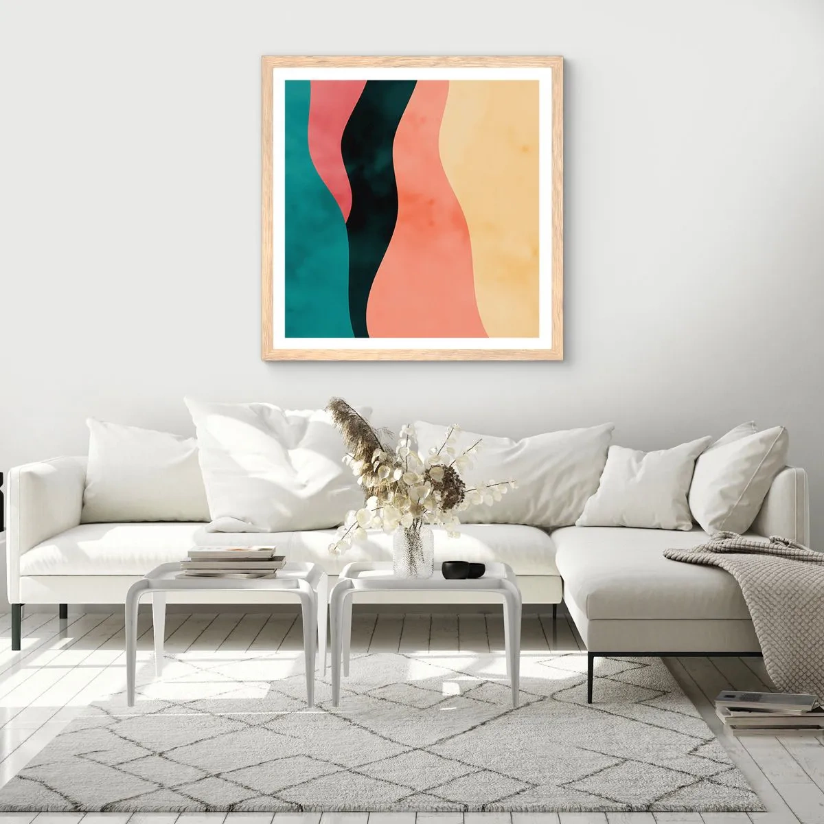 Pôster com moldura de carvalho claro - Incompatibilidade compatível - 60x60 cm