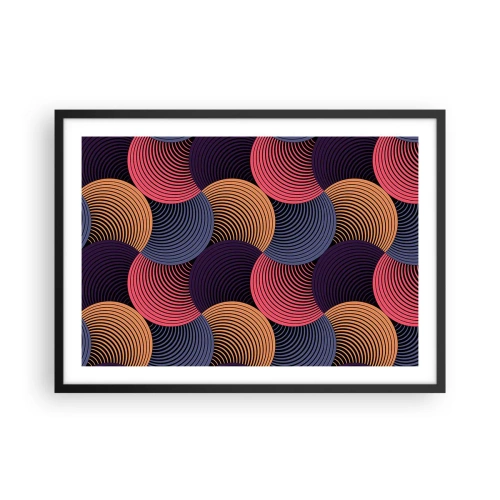 Pôster com moldura preta - Num ritmo circular - 70x50 cm