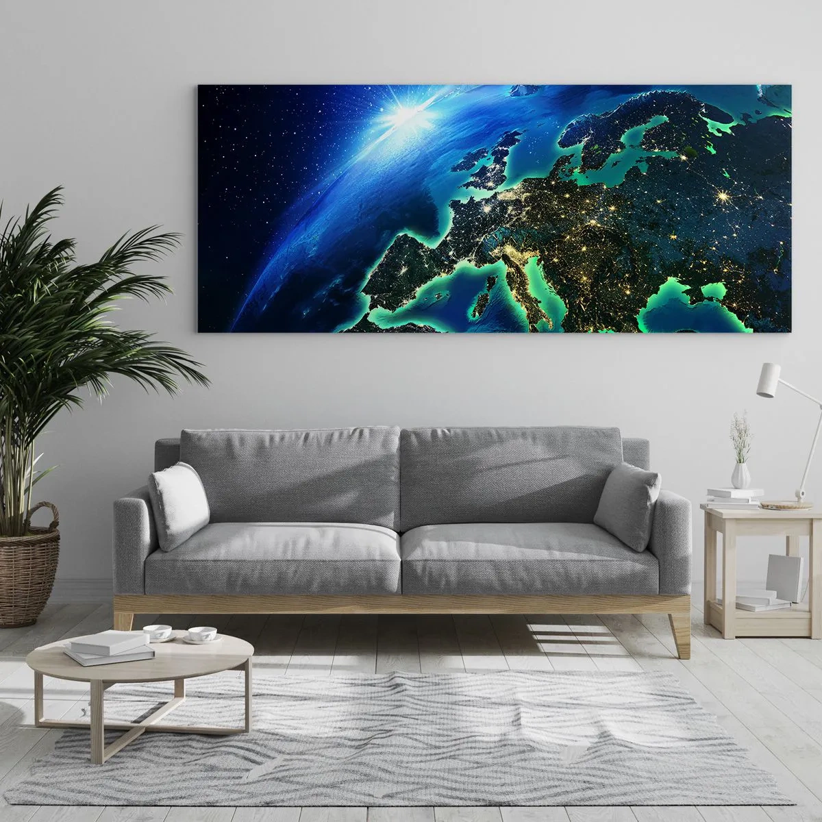 Quadro em vidro - Uma Europa cintilante - 160x50 cm