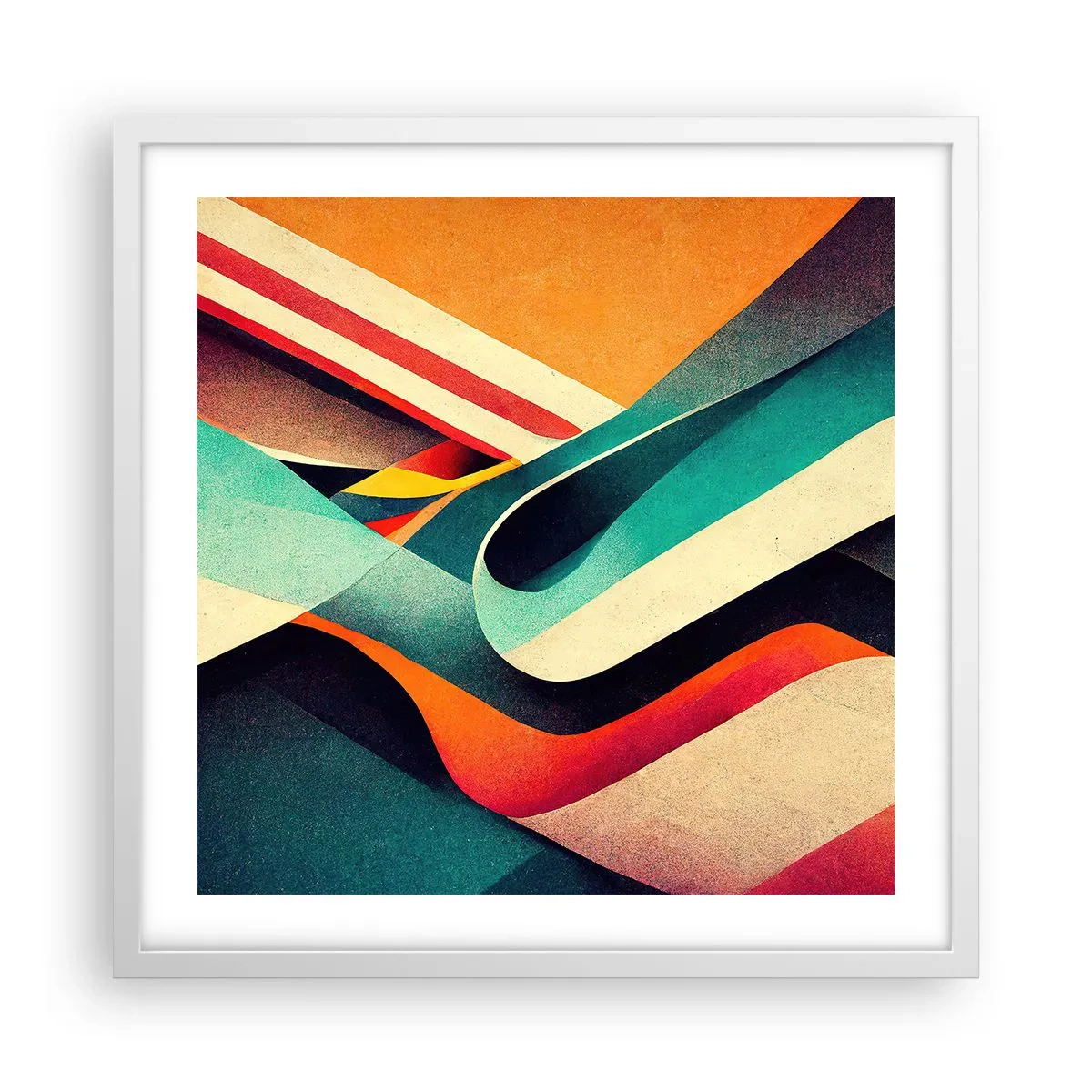 Pôster em moldura branca - Composição intensa - 50x50 cm