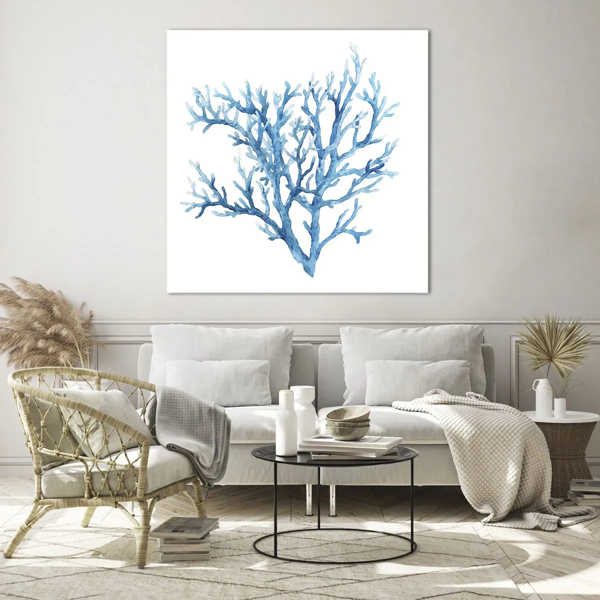 Quadro em vidro - Filigrana náutica - 70x70 cm