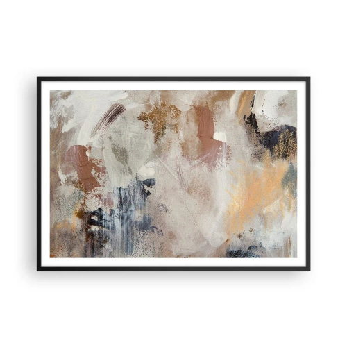 Pôster com moldura preta - Abstração enevoada - 100x70 cm