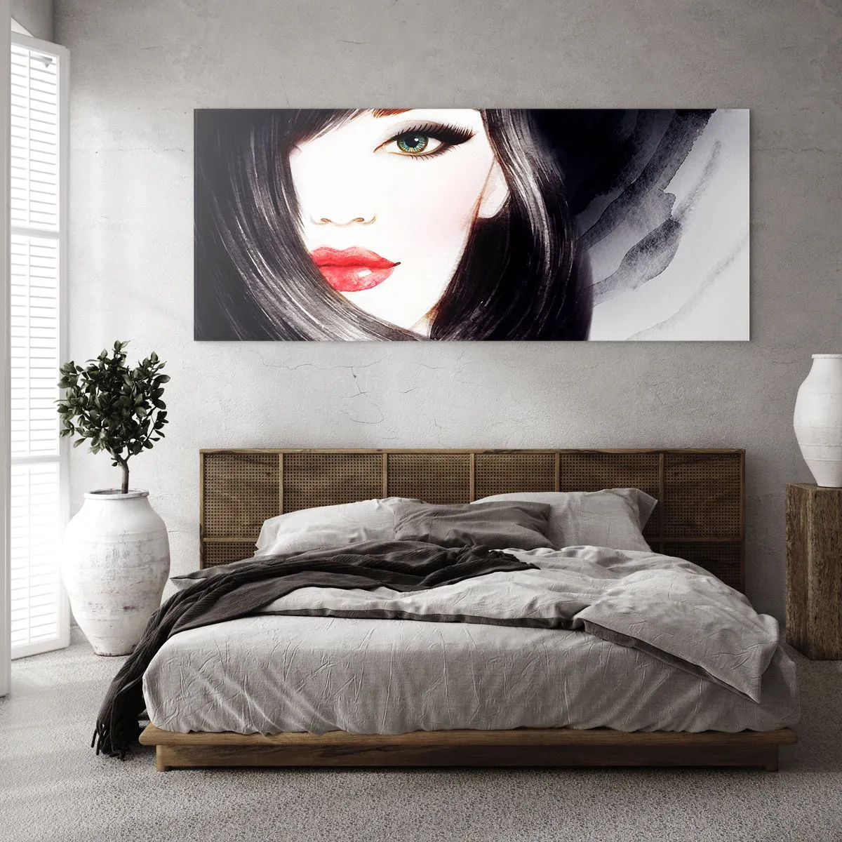 Quadro em vidro - Olhar de safira - 120x50 cm