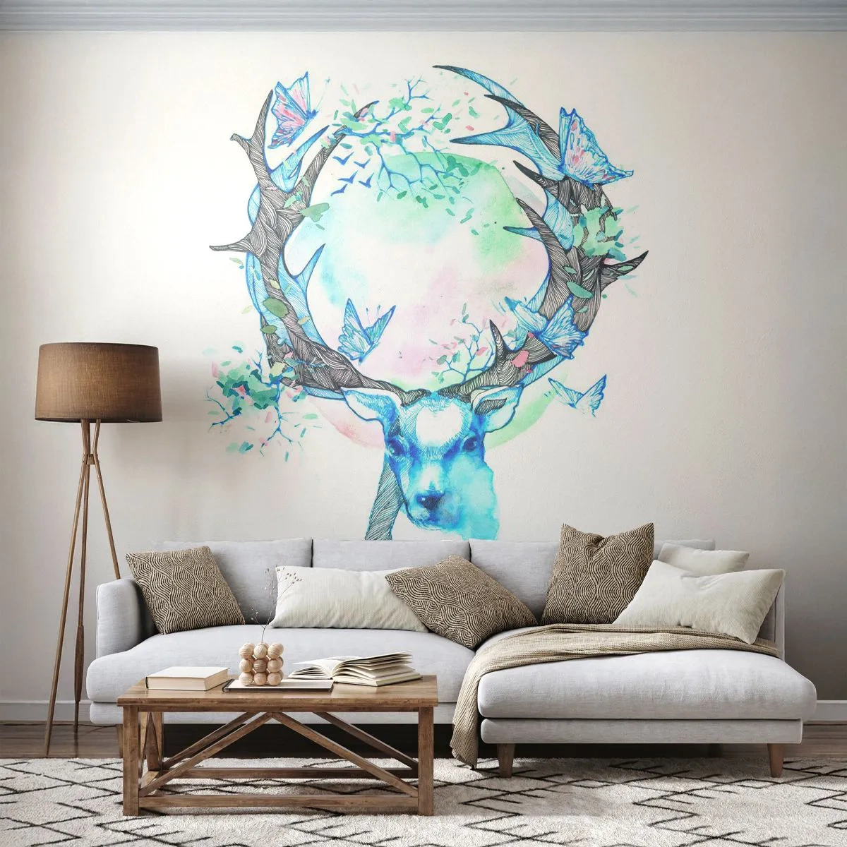 Papel de Parede Standard Eco - A força e a delicadeza da natureza - Abstração, Cervo, Natureza - 400x280 cm