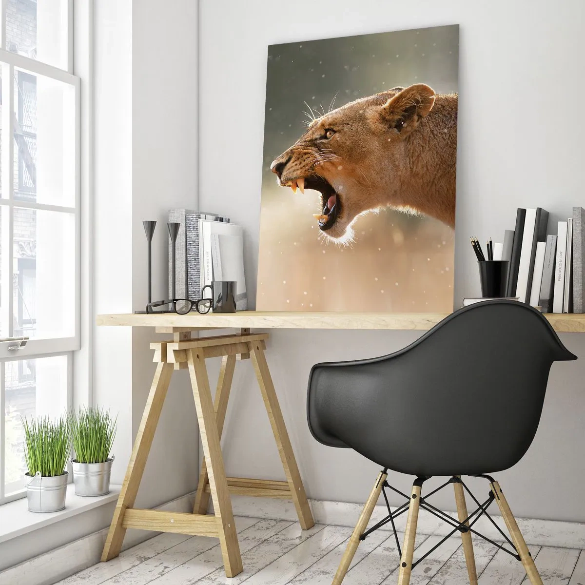 Quadro em vidro - Tente não ouvir - 70x100 cm