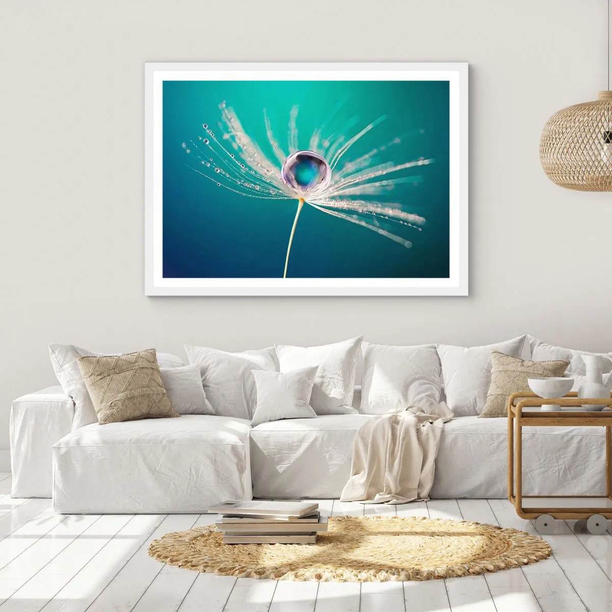 Pôster em moldura branca - Momento místico - 50x40 cm