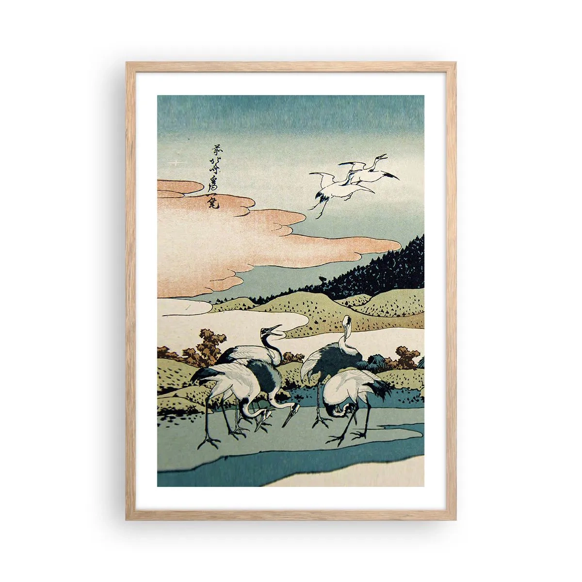 Pôster com moldura de carvalho claro - No espírito japonês - 50x70 cm