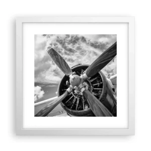 Pôster em moldura branca - O conquistador dos céus - 30x30 cm