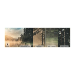 Amostra de papel de parede Premium Sand - O nascimento do dia - Paisagem, Lago, Floresta - 100x30 cm