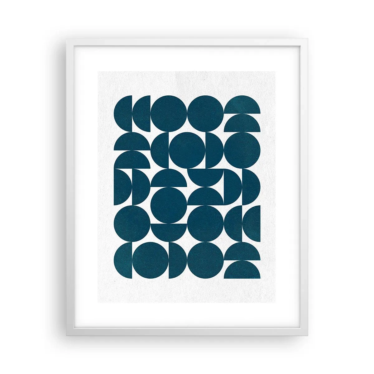 Pôster em moldura branca - Círculos e semicírculos - 40x50 cm