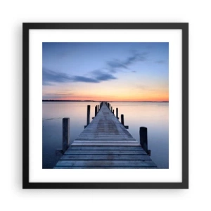Pôster com moldura preta - A calma de um crepúsculo sereno - 40x40 cm