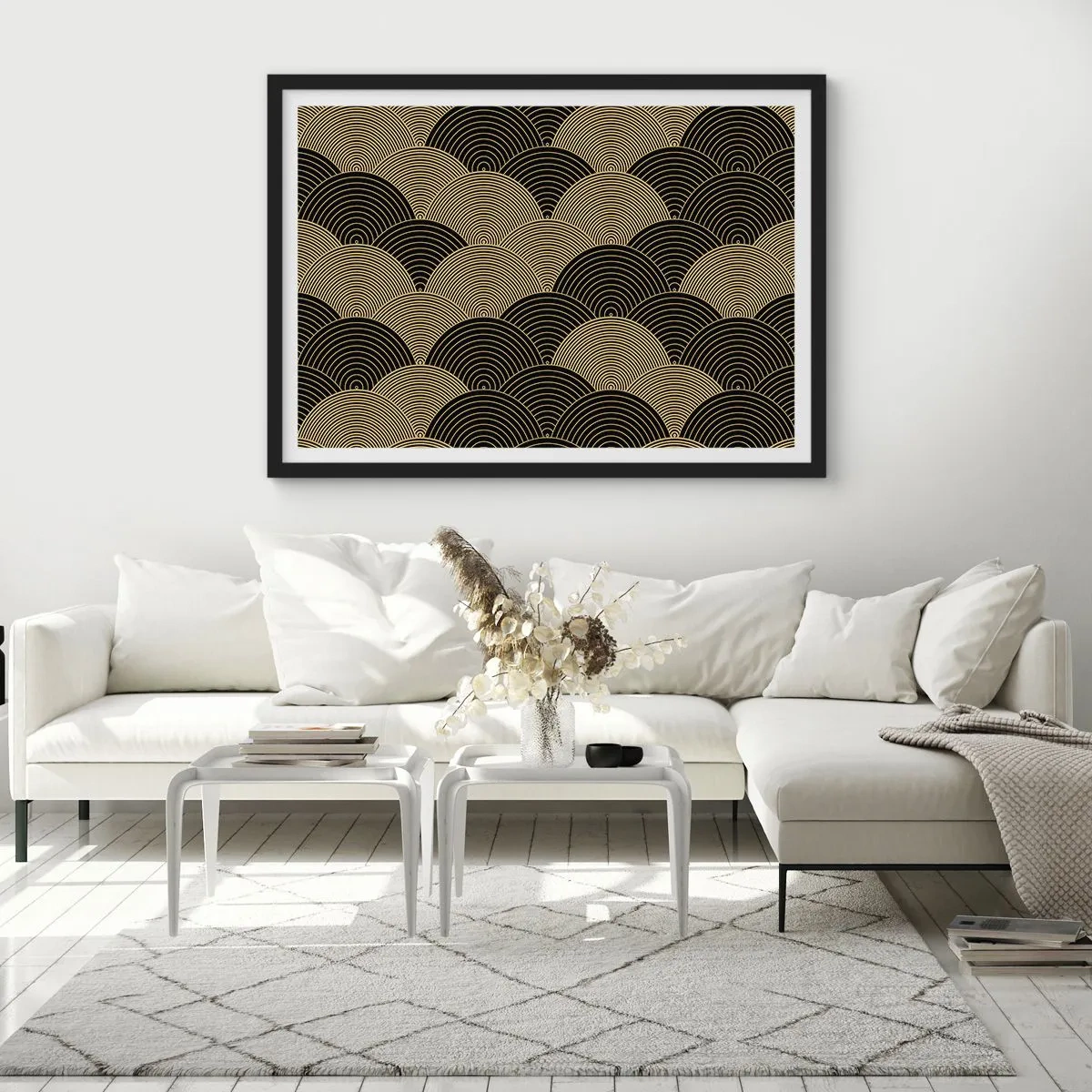 Pôster com moldura preta - Unidade na multiplicidade - 100x70 cm