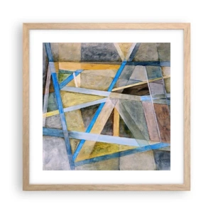 Pôster com moldura de carvalho claro - Em linha reta ou na diagonal? - 40x40 cm