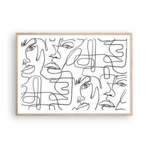 Pôster com moldura de carvalho claro - Em emoções emaranhadas - 100x70 cm