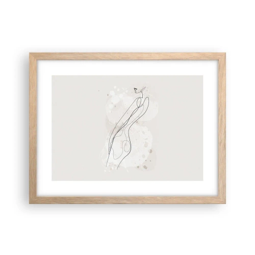 Pôster com moldura de carvalho claro - Errar o olhar - 40x30 cm