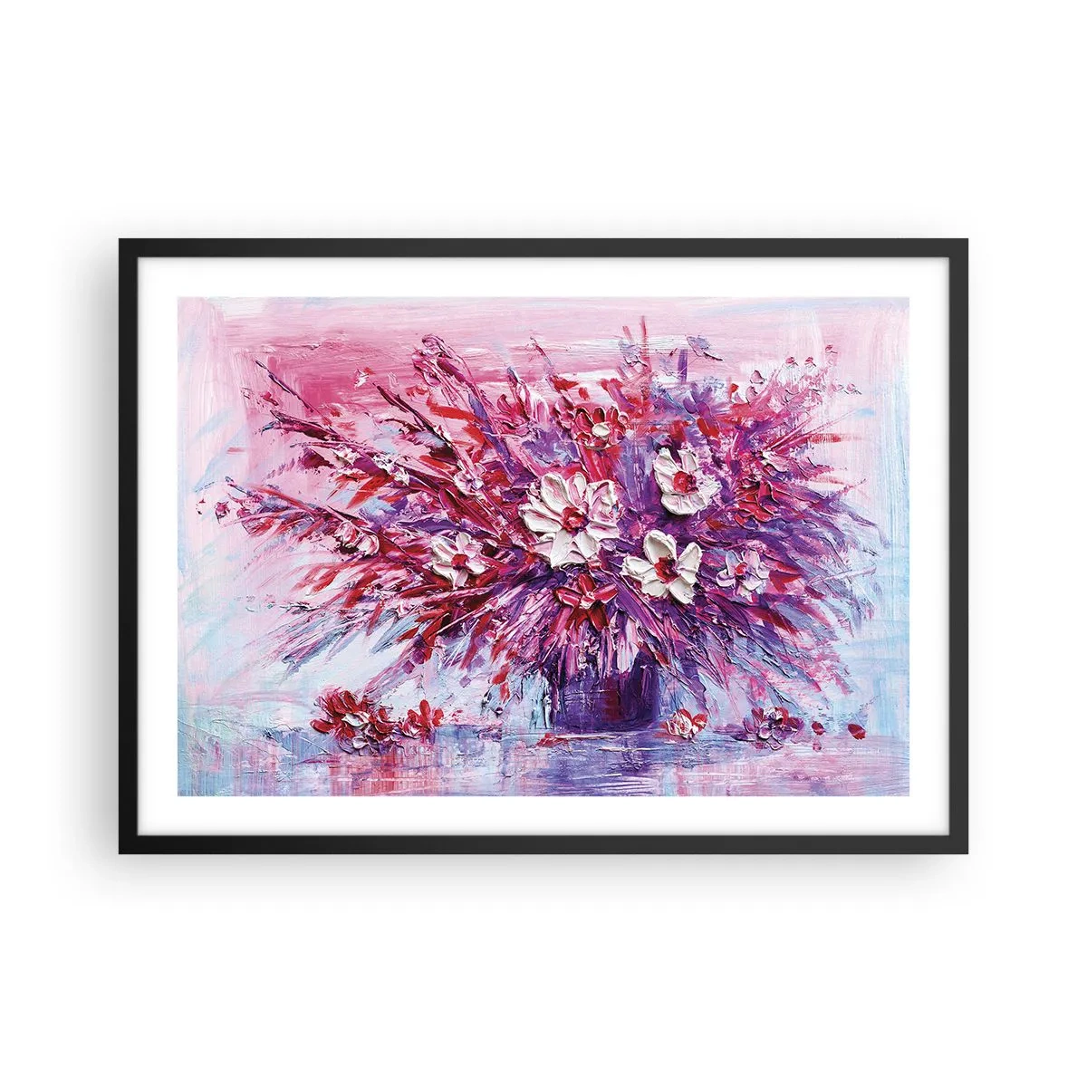 Pôster com moldura preta - Inocência e paixão - 70x50 cm