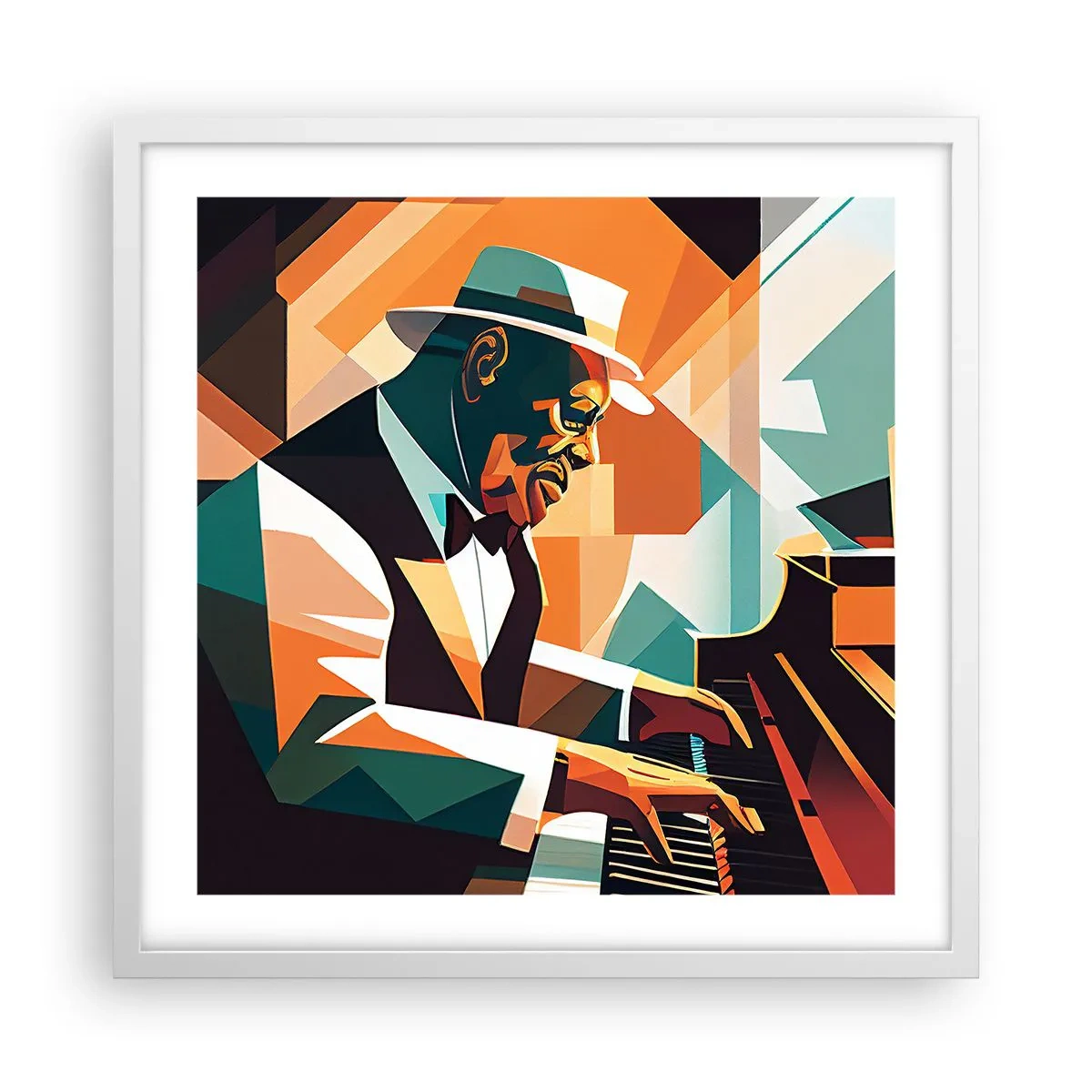 Pôster em moldura branca - Todo aquele jazz - 50x50 cm