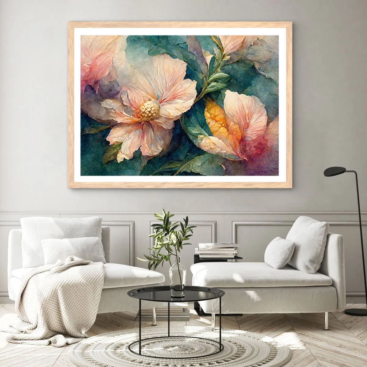 Pôster com moldura de carvalho claro - Apenas sutileza - 70x50 cm