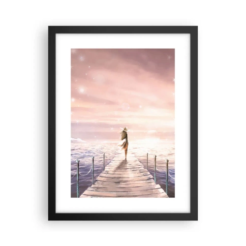 Pôster com moldura preta - À luz de um sonho - 30x40 cm