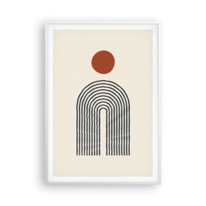 Pôster em moldura branca - Magnetismo de formas e cores - 70x100 cm