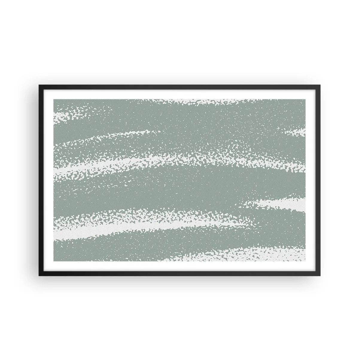 Pôster com moldura preta - Abstração em um clima de inverno - 91x61 cm