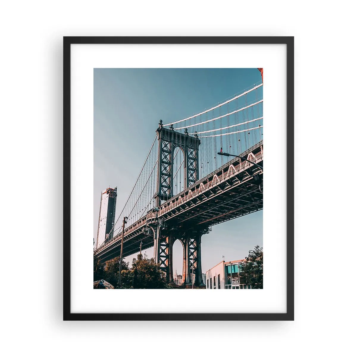 Pôster com moldura preta - Sobre as ondas da cidade - 40x50 cm