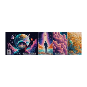 Amostra de papel de parede Premium Sand - Os filósofos não sonharam com isso - Astronauta, Futurista, Cosmos - 100x30 cm