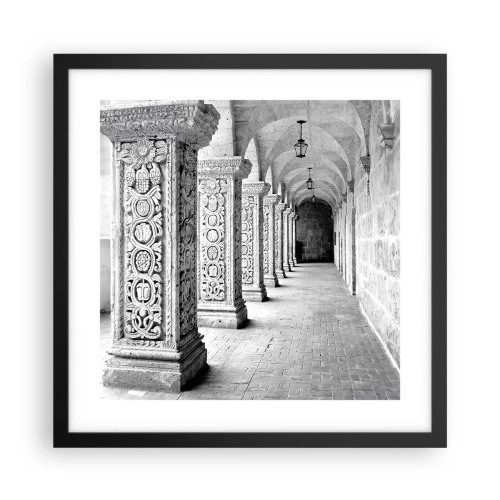 Pôster com moldura preta - E para onde...? - 40x40 cm