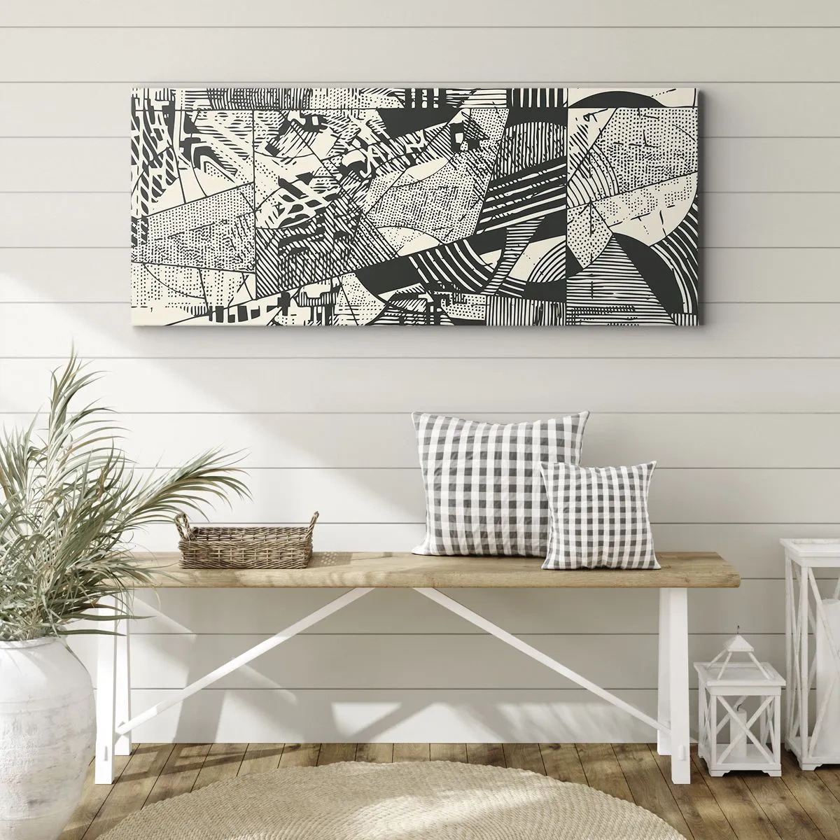 Quadro em tela - A dinâmica do presente - 140x50 cm