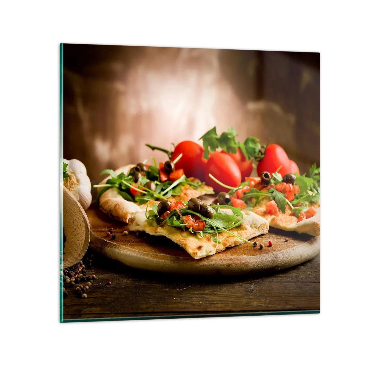 Quadro em vidro - Direto do forno e do jardim - 60x60 cm