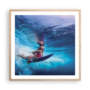 Pôster com moldura de carvalho claro - Profundidade da alegria - 60x60 cm