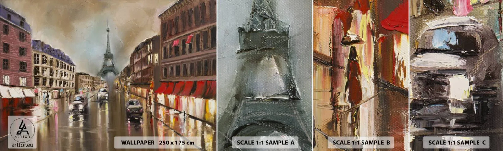Amostra de Papel de Parede Standard Eco - Só ela importa - Torre Eiffel, Cidade, Paris - 100x30 cm