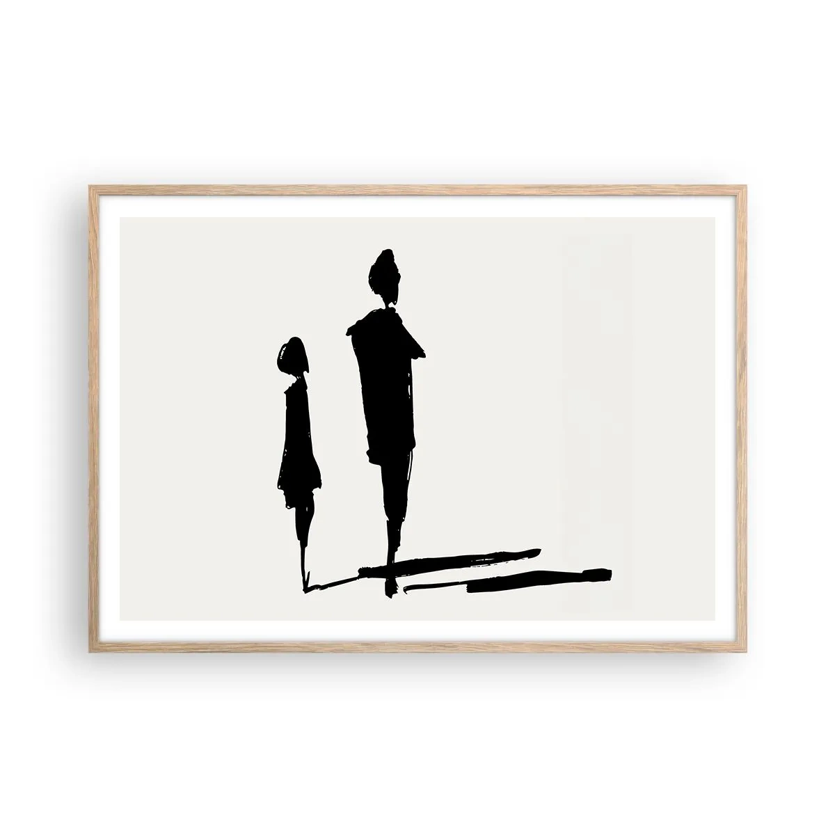 Pôster com moldura de carvalho claro - Certeza que juntos? - 100x70 cm